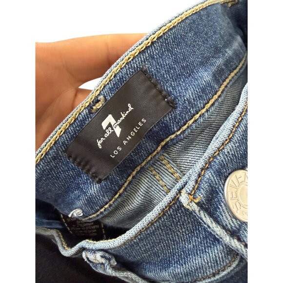 7 FOR ALL MANKIND High Waist Slim Kick Blue Jeans Size 23 - Picture 3 of 11